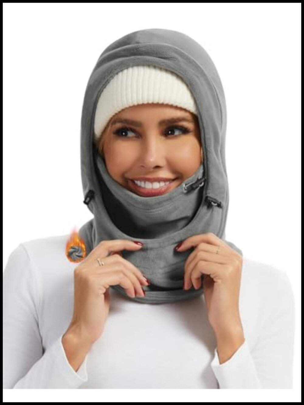 Fleece Balaclava Ski Mask Windproof Face Mask Neck Warmer Hooded Scarf